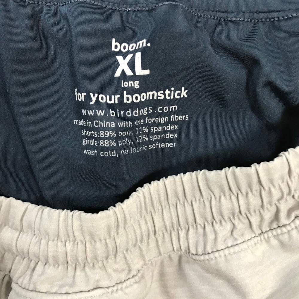 Birddogs Boom Athletic Shorts Mens XL Long Gray Lined Gym Running Workout Pocket - Picture 3 of 7